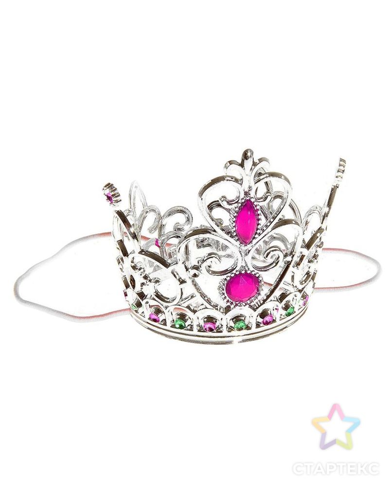 Корона на резинке «Принцесса», с двумя рубинами, золотистая арт. СМЛ-100721-2-СМЛ0000328011