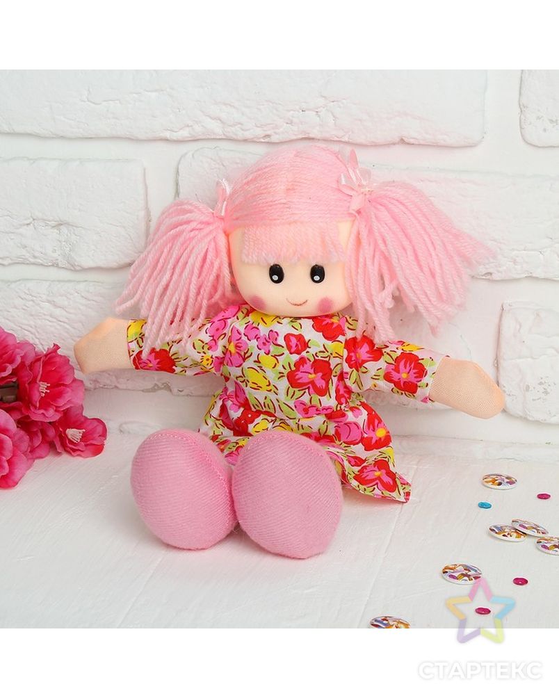 Мягкая игрушка «Кукла», в цветном платье, с кружевами, цвета МИКС арт. СМЛ-49005-1-СМЛ0000328074 1