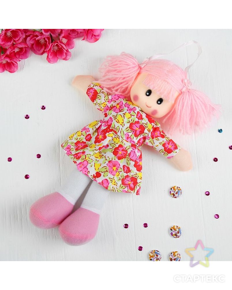 Мягкая игрушка «Кукла», в цветном платье, с кружевами, цвета МИКС арт. СМЛ-49005-1-СМЛ0000328074 2