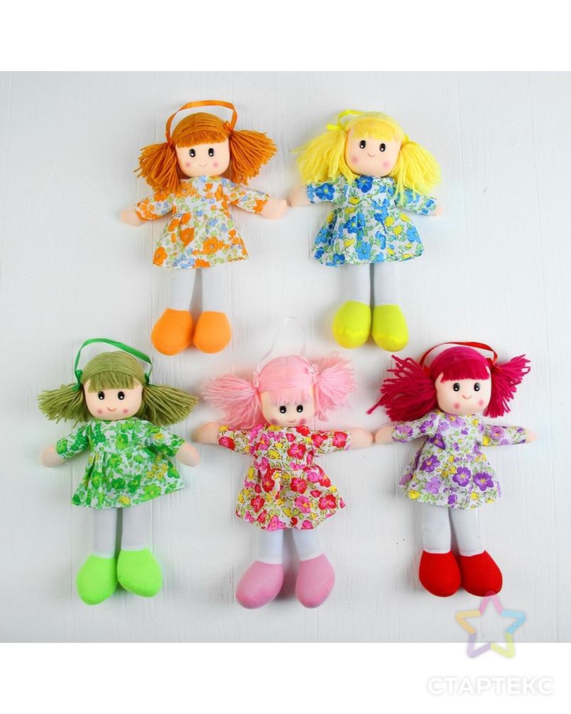 Мягкая игрушка «Кукла», в цветном платье, с кружевами, цвета МИКС арт. СМЛ-49005-1-СМЛ0000328074 3