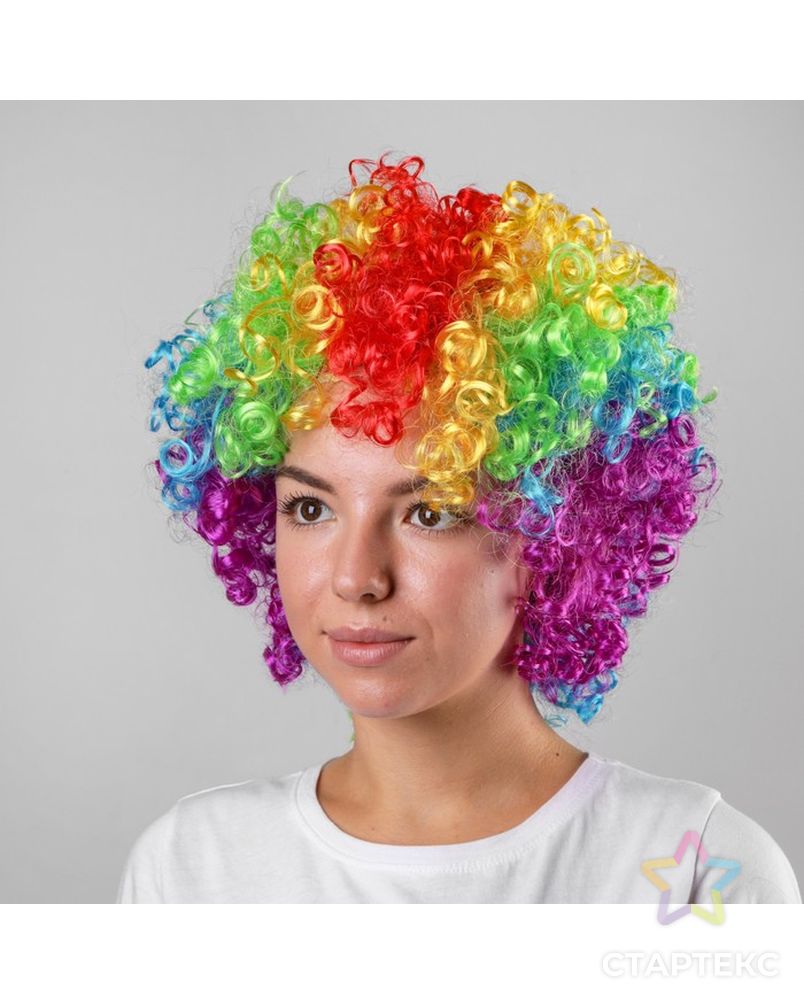 Карнавальный парик «Объём», цветные кудри, 120 г арт. СМЛ-49078-1-СМЛ0000329100 1