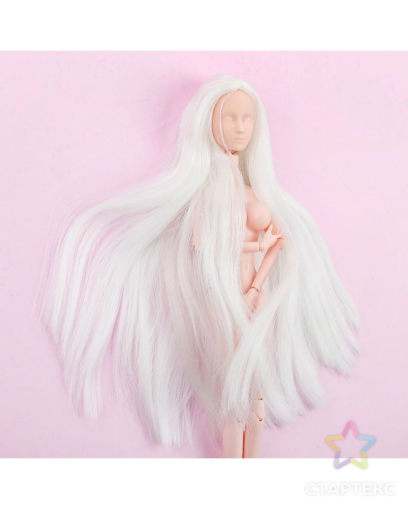 Голова для изготовления куклы, волосы светятся в темноте "Прямые" блондинка арт. СМЛ-8830-1-СМЛ3296534