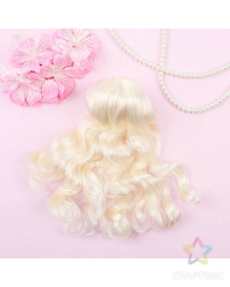 Голова для изготовления куклы, волосы "Кудри" блондинка, цвет глаз карий арт. СМЛ-8831-1-СМЛ3296535 3