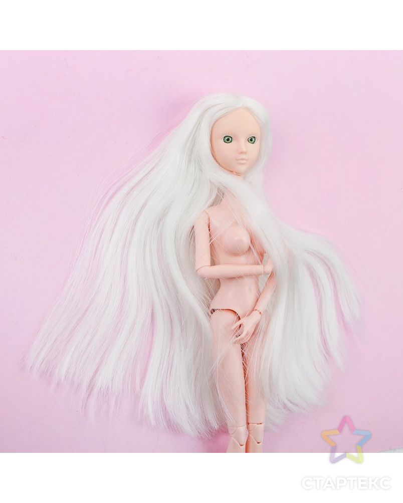 Голова для изготовления куклы, волосы "Прямые" блондинка, цвет глаз зеленый арт. СМЛ-8833-1-СМЛ3296537