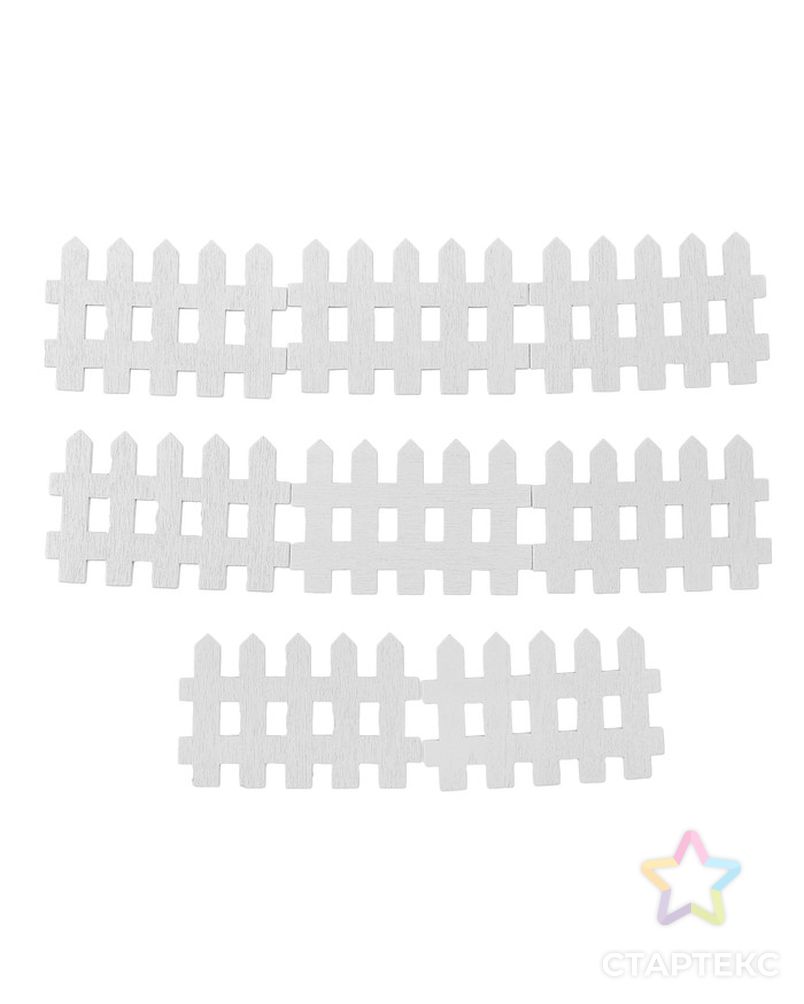 Миниатюра кукольная, набор 8 шт "Забор", размер 1 шт 0,3х4,5х3 см, цв.белый арт. СМЛ-8891-1-СМЛ3298486 1