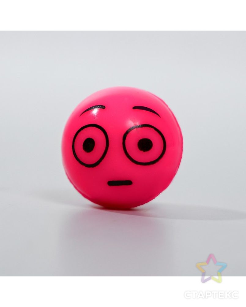 Мяч каучуковый «Рожицы», 2,7 см, цвета МИКС арт. СМЛ-103327-1-СМЛ0000330689 2