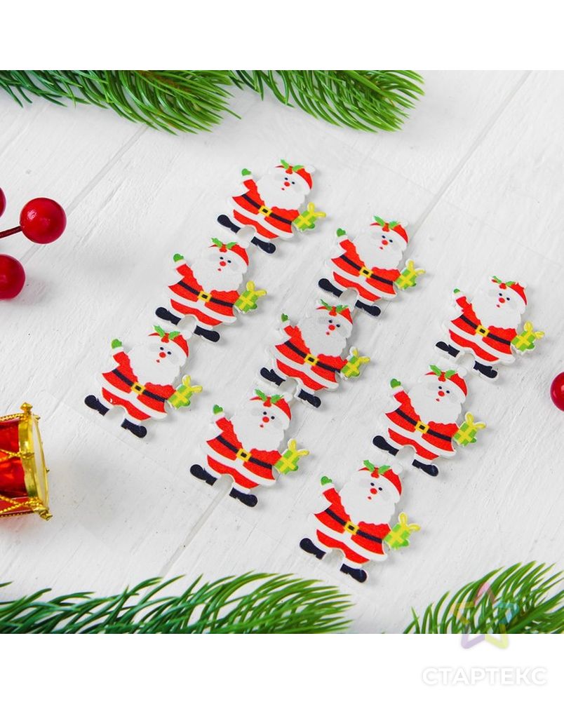 Новогодний декор-наклейки "Дед Мороз с подарочком", набор 9 шт. арт. СМЛ-9005-1-СМЛ3308361 3