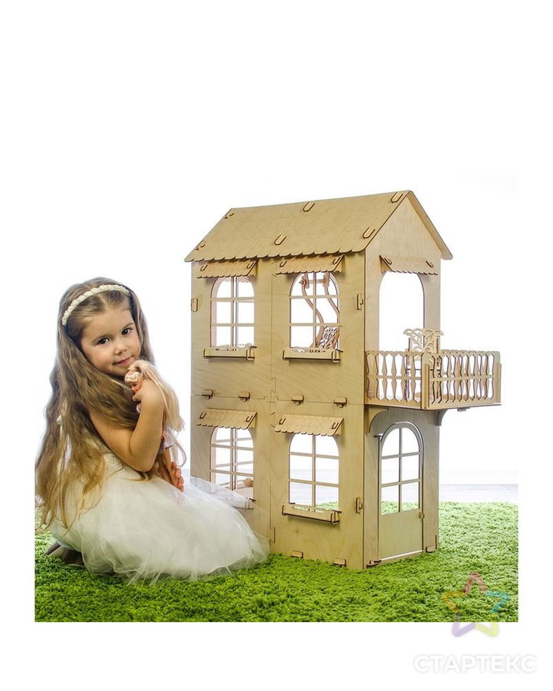 Кукольный дом, средний размер, фанера: 3 мм арт. СМЛ-52913-1-СМЛ0003310270 2