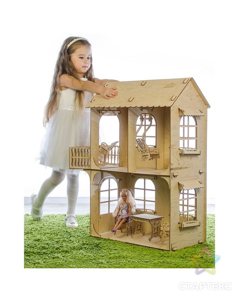 Кукольный дом, средний размер, фанера: 3 мм арт. СМЛ-52913-1-СМЛ0003310270 3