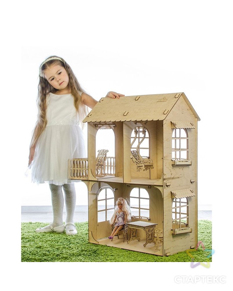 Кукольный дом, средний размер, фанера: 3 мм арт. СМЛ-52913-1-СМЛ0003310270 4