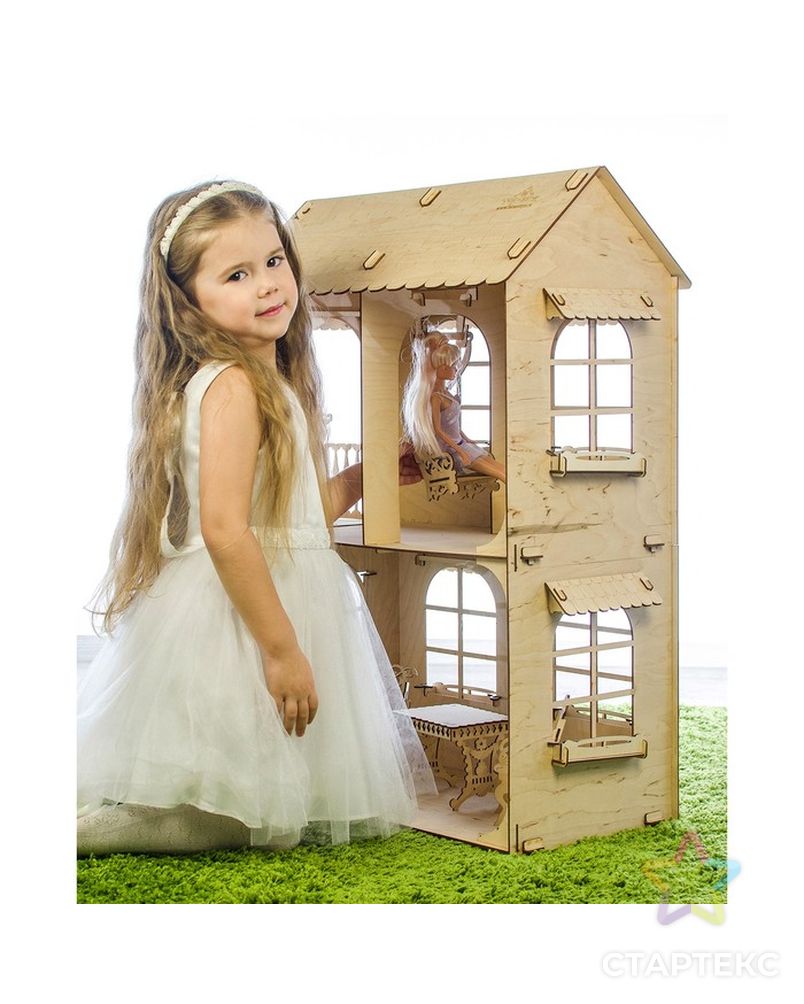 Кукольный дом, средний размер, фанера: 3 мм арт. СМЛ-52913-1-СМЛ0003310270 5