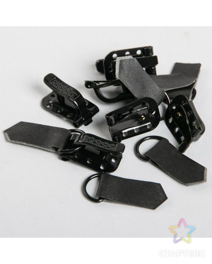 Крючки для верхней одежды, 5 × 1,5 см, 6 шт, цвет чёрный арт. СМЛ-21622-1-СМЛ3312589