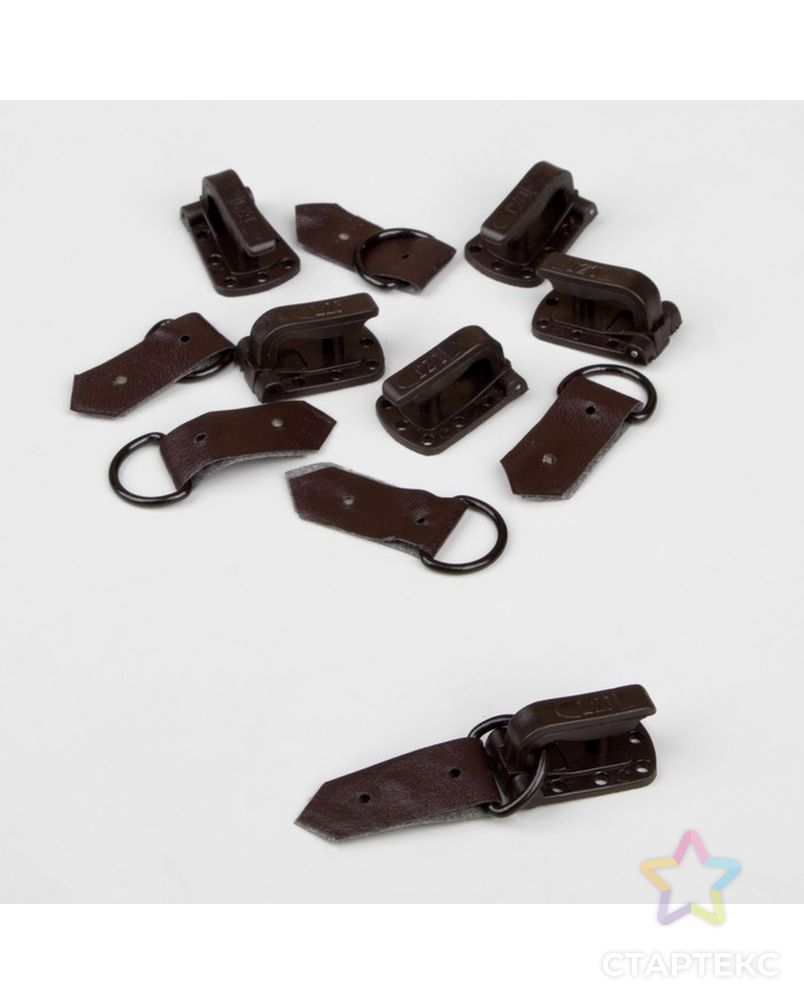 Крючки для верхней одежды, 5 × 1,5 см, 6 шт, цвет чёрный арт. СМЛ-21622-2-СМЛ3312592 1