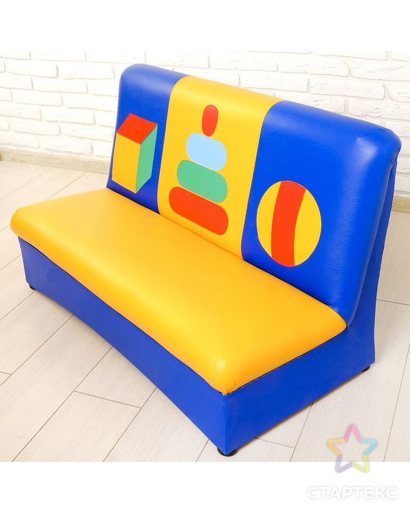 Комплект мягкой мебели «Мечта», цвет сине-жёлтый, с пирамидками арт. СМЛ-53325-1-СМЛ0003327412 2