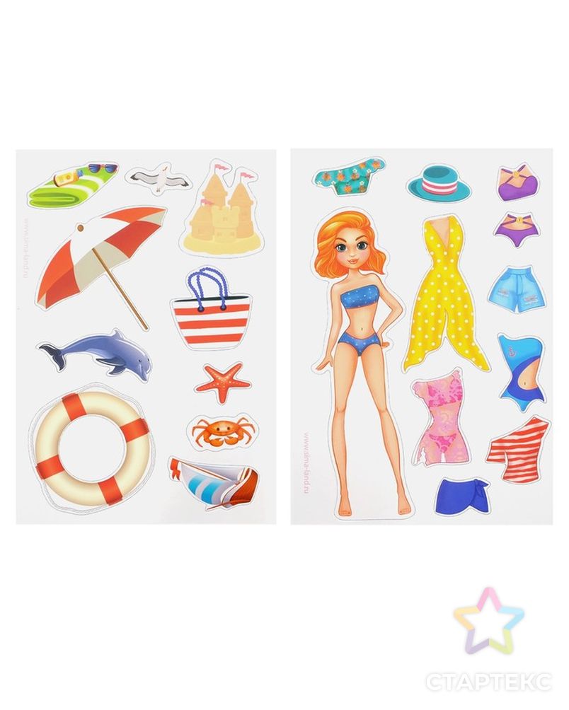 Магнитный набор в сумочке с куклой «Кристи на пляже» арт. СМЛ-59089-1-СМЛ0003333775 4