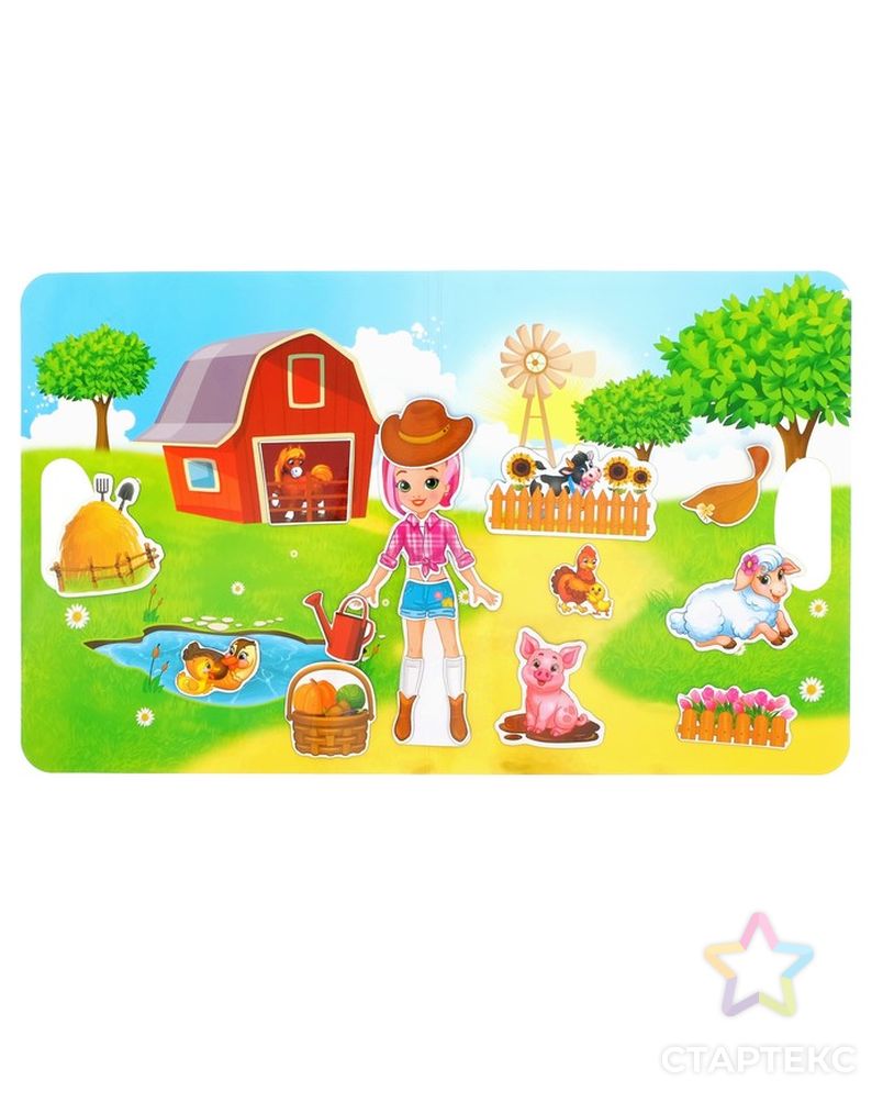 Магнитный набор в сумочке с куклой «Лиза на ферме» арт. СМЛ-59090-1-СМЛ0003333776 2