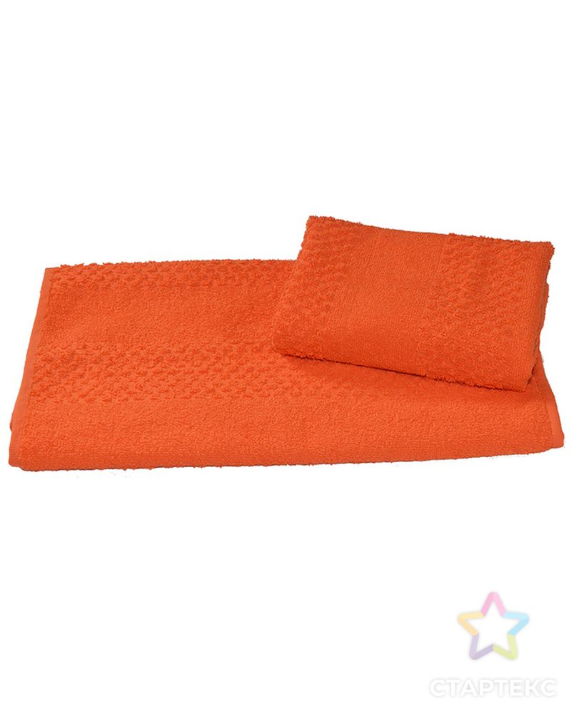 Полотенце махровое гладкокрашеное 40×70 см 360 г/м2, оранжевый, 100% хлопок арт. СМЛ-21625-1-СМЛ3338047 1