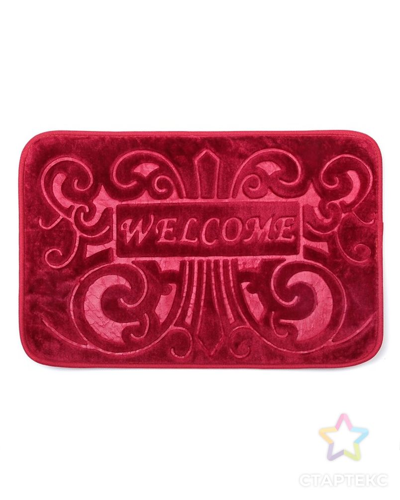 Коврик 40х60 см "Welcome" цвет бордовый арт. СМЛ-21642-1-СМЛ3339780