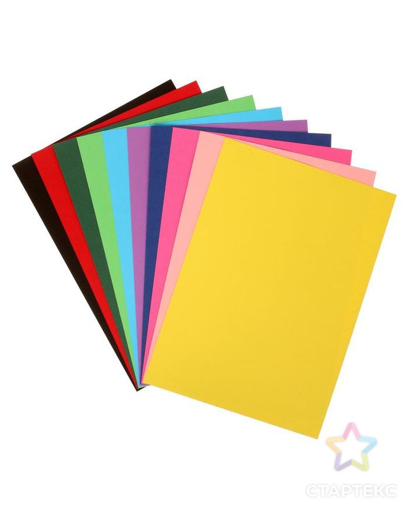 Картон цветной двухсторонний А4, 100 листов, 10 цветов, плотность 220 г/м2, BRAUBERG Kids series, тонированный арт. СМЛ-173911-1-СМЛ0003343959 5