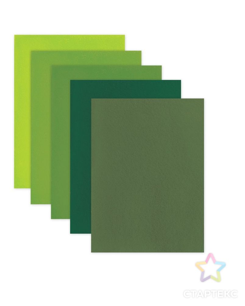Фетр А4, 5 листов, 5 цветов, BRAUBERG «Оттенки зелёного» арт. СМЛ-204383-1-СМЛ0003343986 3