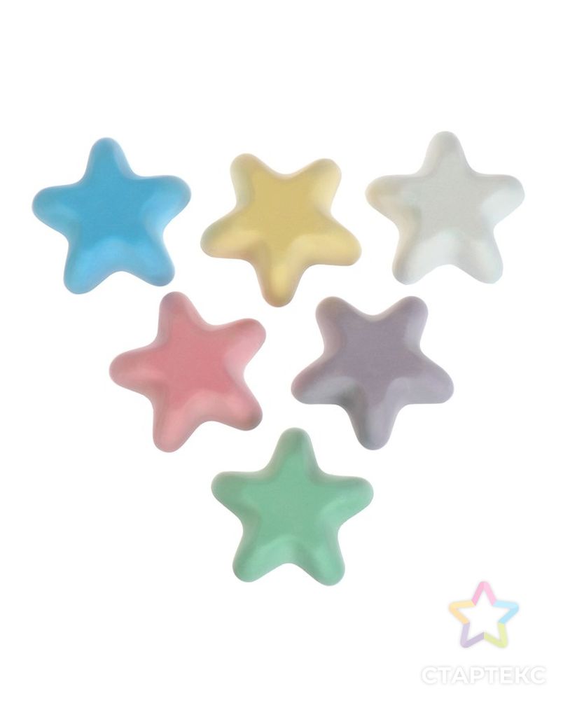 Мелки цветные для асфальта 6 штук «Фантазия», в форме звёздочки арт. СМЛ-150803-1-СМЛ0003344612 3