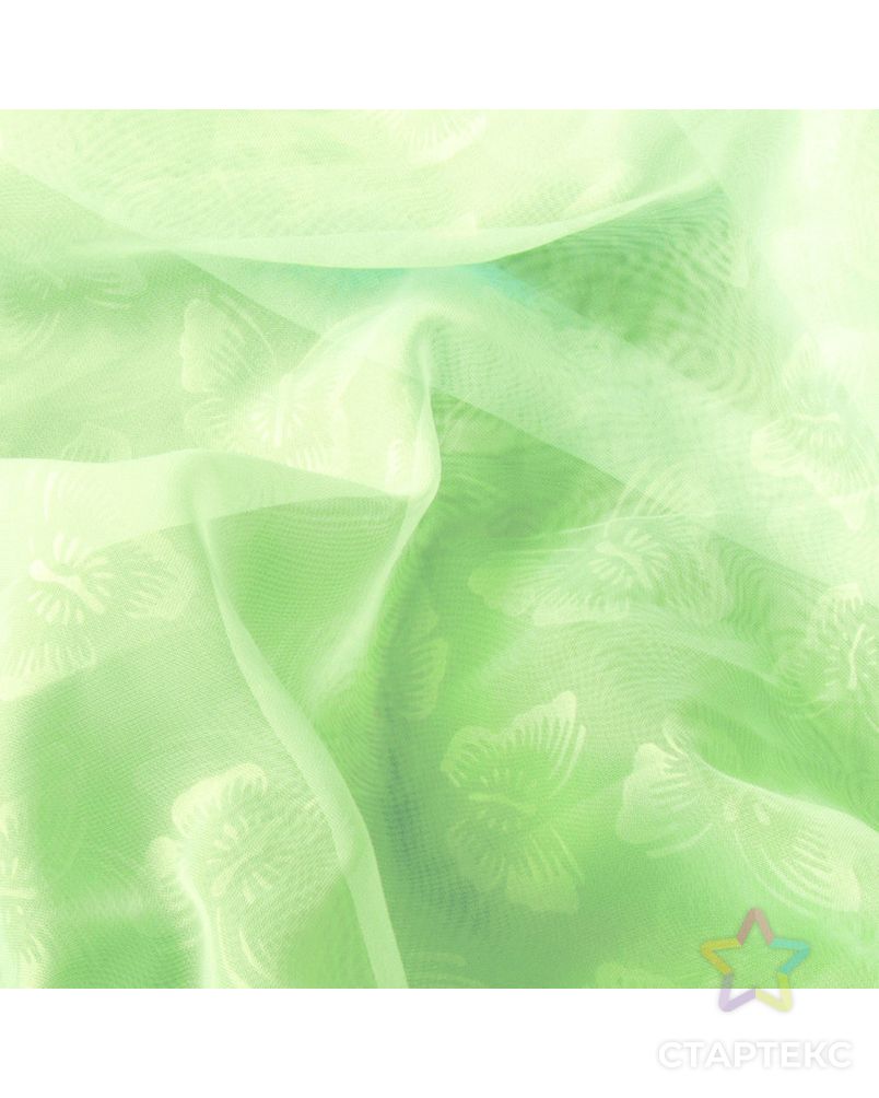 Штора вуаль с тиснением МИКС, 140 × 260 см, цвет светло-зелёный арт. СМЛ-22007-1-СМЛ3353884 2