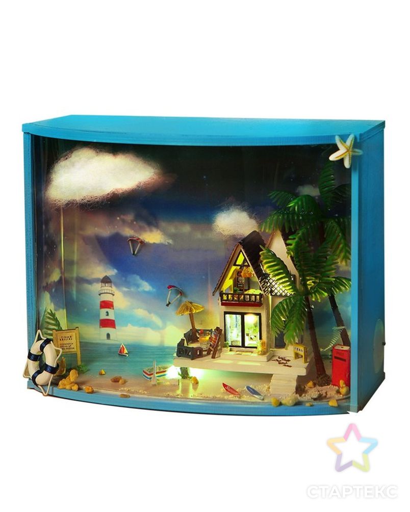 Интерьерный домик - миниатюра, своими руками "Райский остров" с подсветкой арт. СМЛ-9518-1-СМЛ3355281