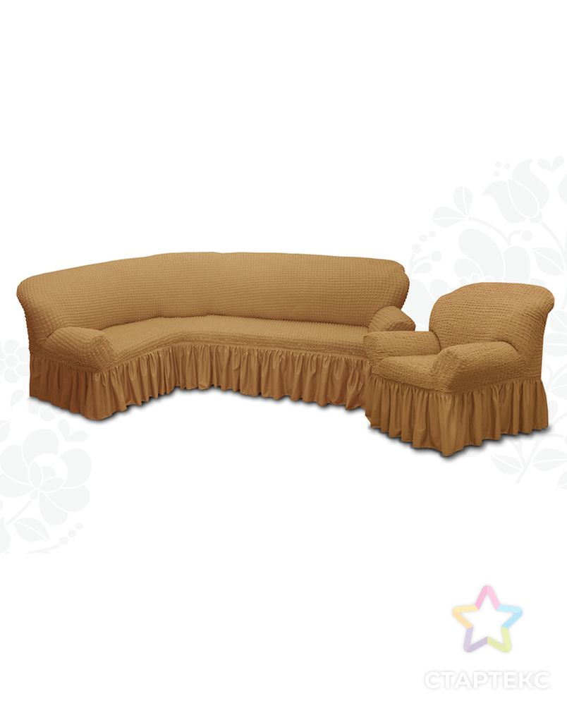 Чехол для мягкой мебели 2пред диван угловой, кресло 6083, трикот, 100%пэ, упаковка микс арт. СМЛ-9522-1-СМЛ3355617 1