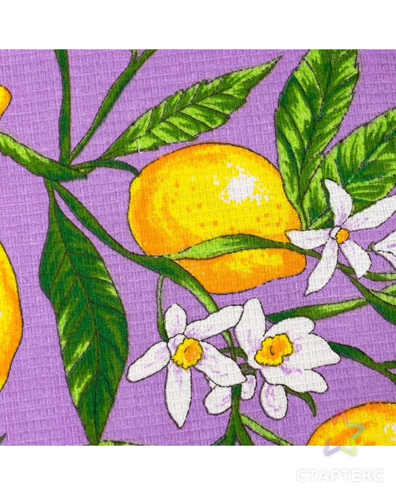Полотенце вафельное Collorista Лимоны, цвет сиреневый 35х58,100% хл,160 г/м² арт. СМЛ-9630-1-СМЛ3362673 2