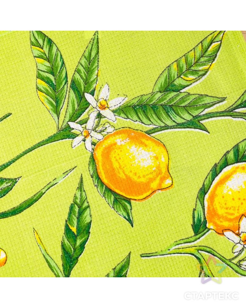 Полотенце вафельное Collorista Лимоны, цвет оливковый 35х58,100% хл,160 г/м² арт. СМЛ-9631-1-СМЛ3362674