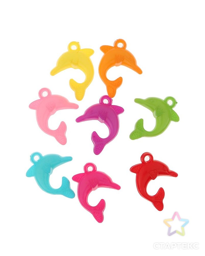 Декор для творчества пластик "Дельфины" цветные набор 25 шт 3,3х2,3 см арт. СМЛ-9683-1-СМЛ3368718 2