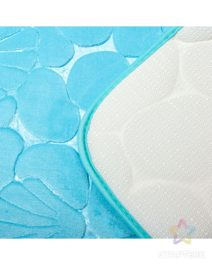 Набор ковриков для ванны и туалета «Галька, ракушки», 2 шт: 40×50, 50×80 см, цвет бордовый арт. СМЛ-30371-2-СМЛ3369021 3
