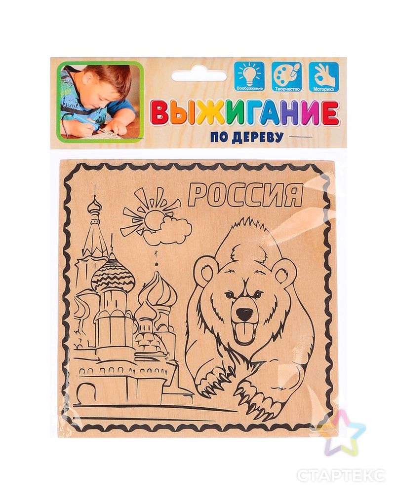 Доска для выжигания "Россия" медведь арт. СМЛ-34593-1-СМЛ0003376569 1