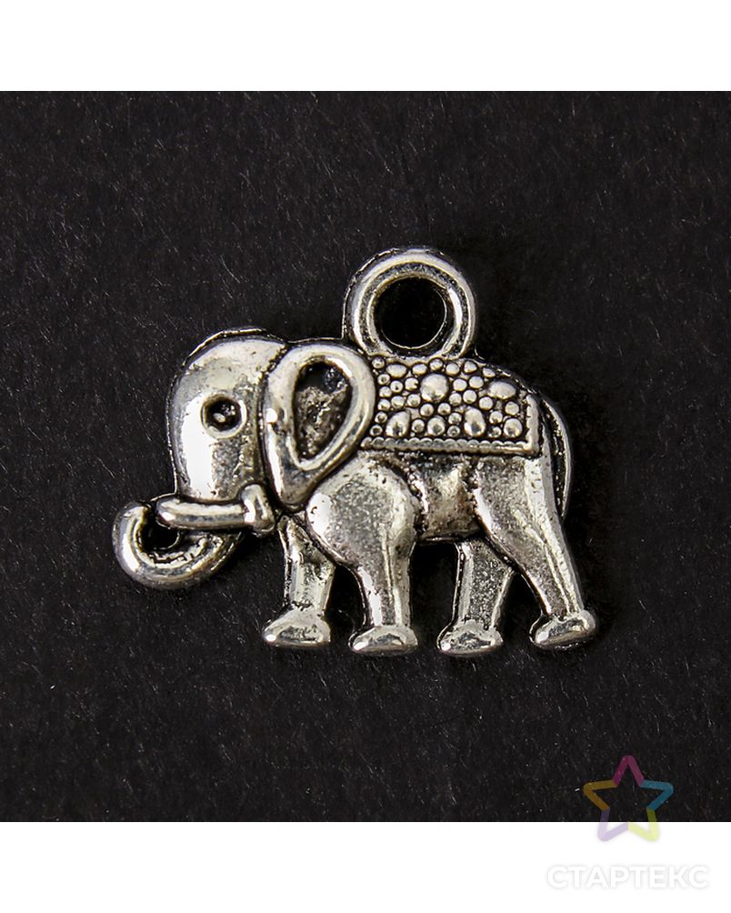 Декор металл для творчества "Индийский слон" серебро (А16480) 1,3х1,2 см арт. СМЛ-30697-1-СМЛ3381134 1