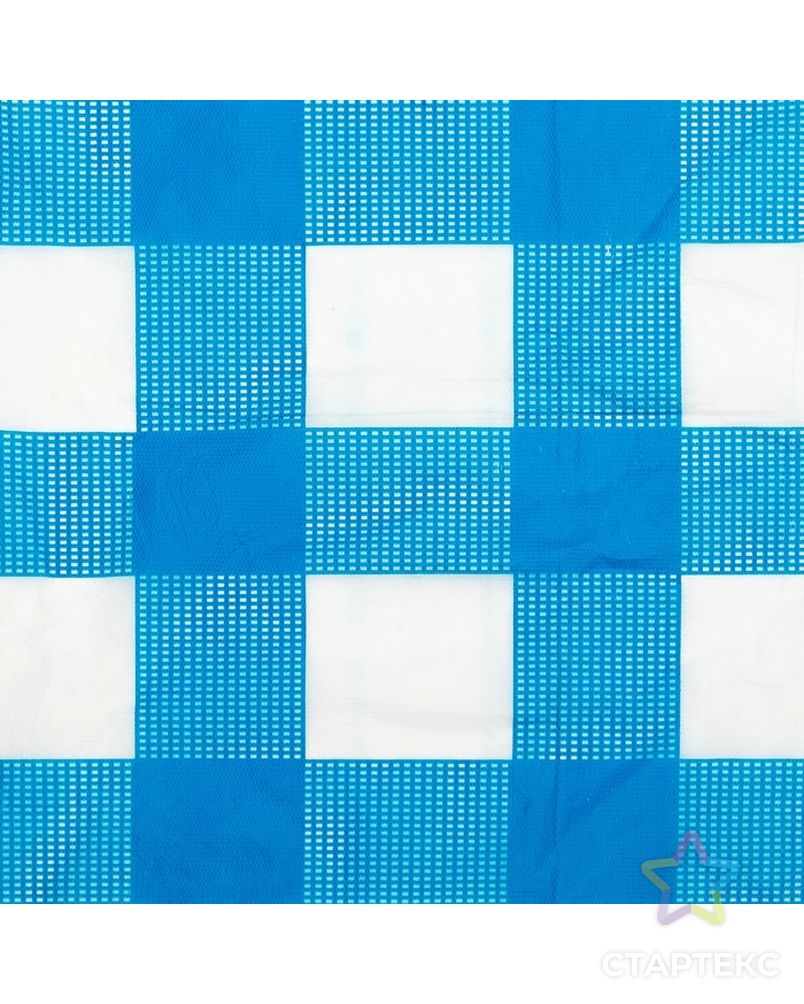 Скатерть для дачи Хозяюшка Клетка, цвет синий 160×160 см арт. СМЛ-10140-1-СМЛ3419567 2