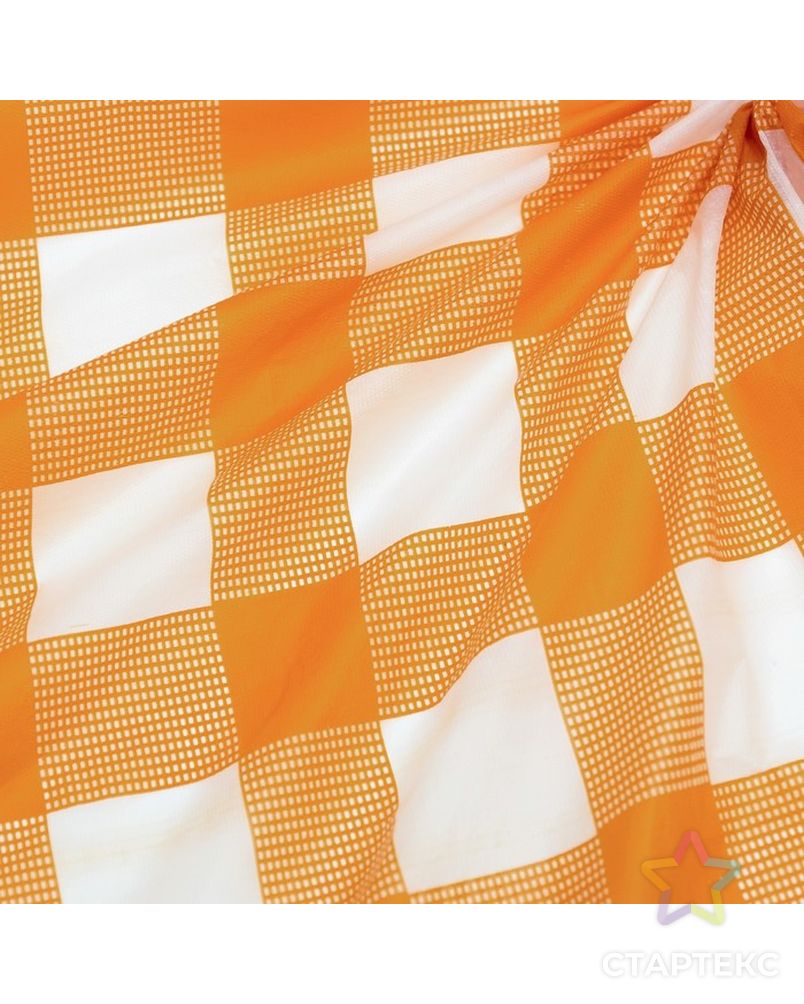 Скатерть для дачи Хозяюшка Клетка, цвет оранжевый 160×160 см арт. СМЛ-10141-1-СМЛ3419568