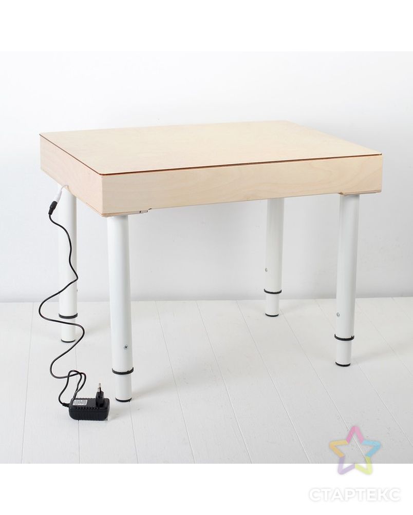 Стол для рисования песком, 42 × 60 см, с крышкой, фанера, оргстекло, подсветка цветная арт. СМЛ-10155-1-СМЛ3420605 5