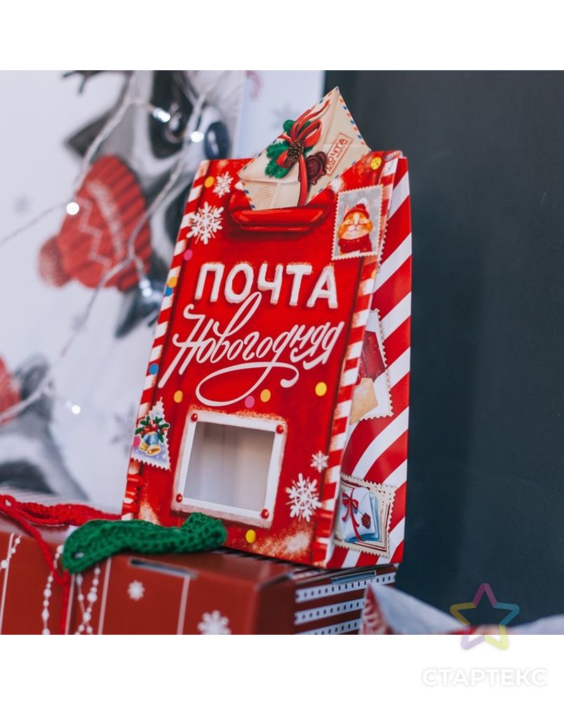 Коробка складная «Почта новогодняя», 15 × 7 × 22 см арт. СМЛ-58053-1-СМЛ0003425108 5