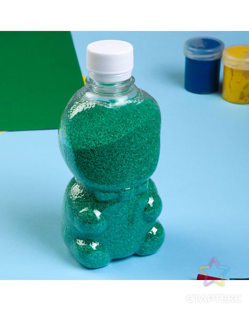 Песок цветной в бутылках "Бирюзовый" 500 гр МИКС арт. СМЛ-10388-1-СМЛ3445628 1