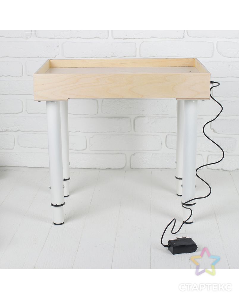 Стол для рисования песком, 35 × 50 см, фанера, оргстекло, подсветка белая арт. СМЛ-10514-1-СМЛ3455951