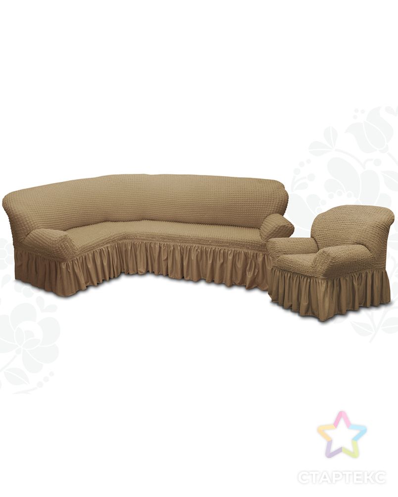 Чехол для мягкой мебели 2пред диван угловой, кресло 6082, трикот, 100% п/э, упаковка микс арт. СМЛ-10530-1-СМЛ3458314