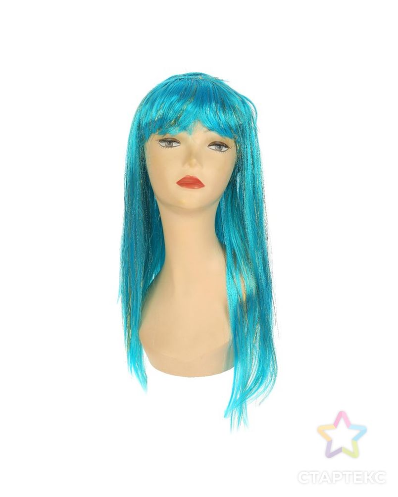 Карнавальный парик «Блеск», цвет голубой арт. СМЛ-55995-1-СМЛ0003467283 1
