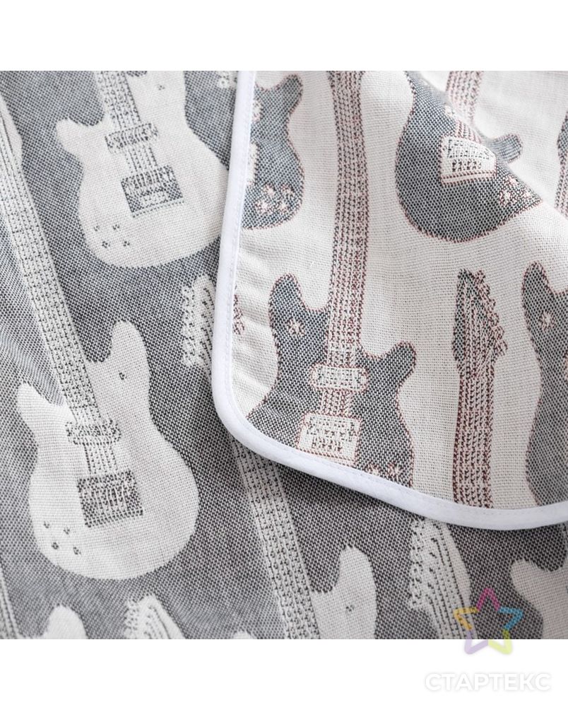 Одеяло детское «Крошка Я» Гитара 110×140 цвет серый, жаккард, 100% хлопок арт. СМЛ-21691-1-СМЛ3473878 3