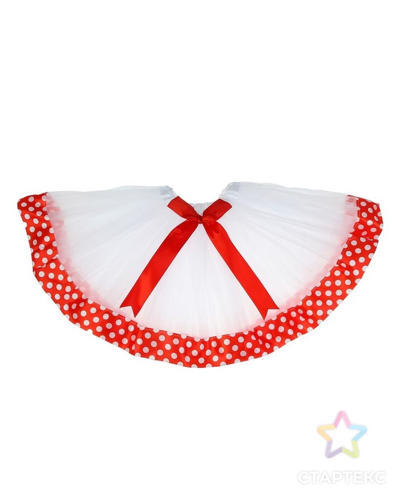 Карнавальная юбка «Горох», с бантиком, 3-х слойная, 4-6 лет, цвет красный арт. СМЛ-98210-1-СМЛ0003489202 1