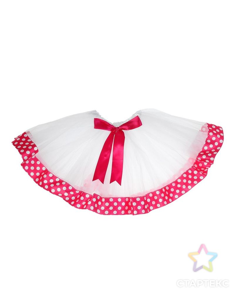 Карнавальная юбка «Горох», с бантиком, 3-х слойная, 4-6 лет, цвет красный арт. СМЛ-98210-3-СМЛ0003489203 1