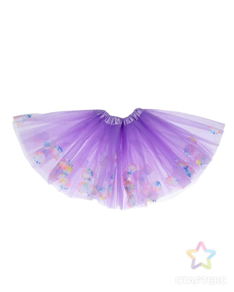 Карнавальная юбка «Цветочки», 3-х слойная, 4-6 лет, цвет розовый арт. СМЛ-98212-2-СМЛ0003489213 1