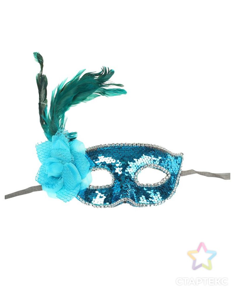 Карнавальная маска «Венеция», цвет голубой арт. СМЛ-100839-1-СМЛ0003527580 1