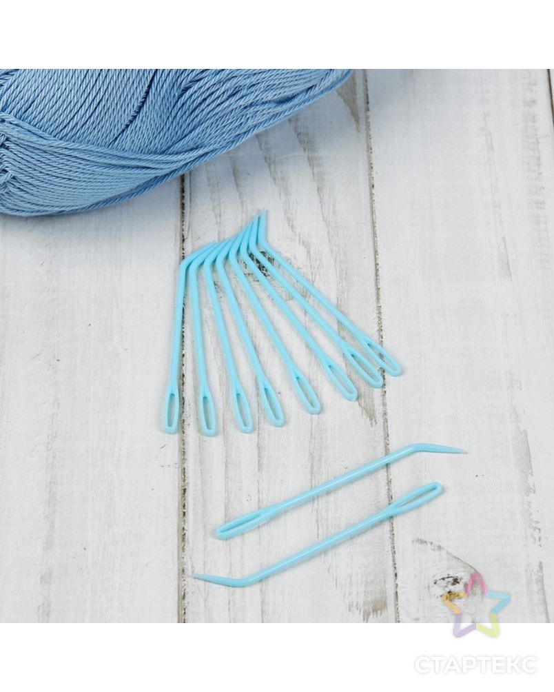 Набор игл для вязания, 7см, 10шт, цв.голубой арт. СМЛ-11397-1-СМЛ3530003 1
