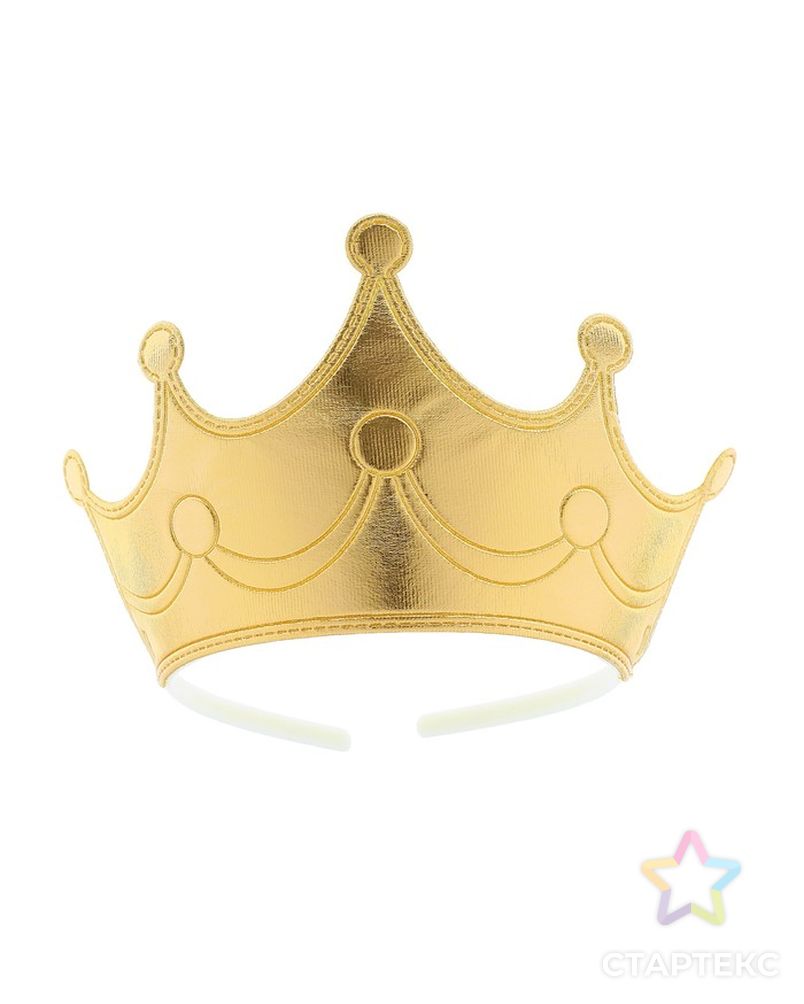 Карнавальная корона «Царевна», на ободке, цвет золотой арт. СМЛ-57578-1-СМЛ0003536467 1