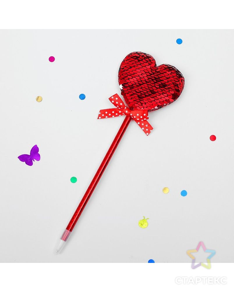Ручка «Сердечки», с паеткми, цвета МИКС арт. СМЛ-57087-1-СМЛ0003538265 1